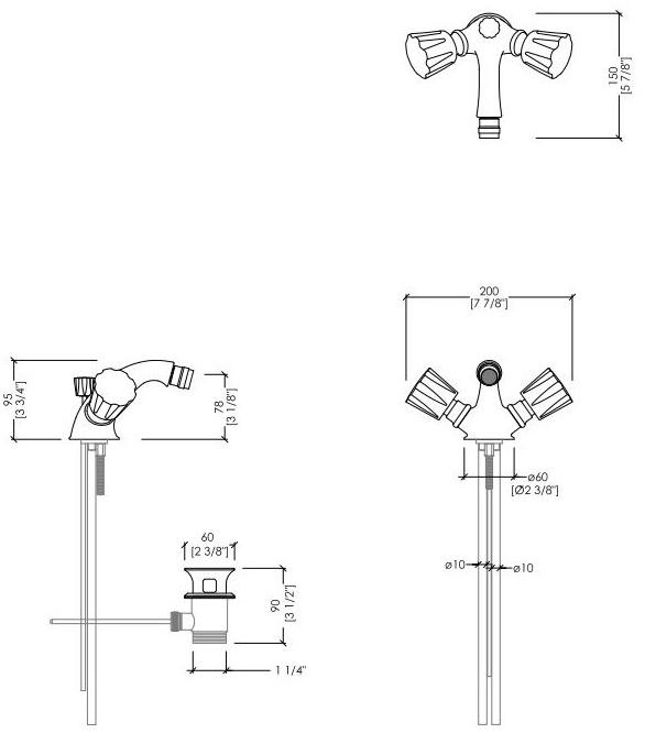 Devon&Devon Смеситель для биде на одно отверстие на террасе Black morris Ddmrbl320cr - Вид №1