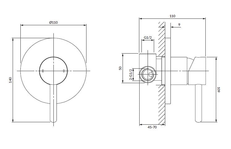 Встраиваемый смеситель для душа OMNIRES Y Y1245 ARCH-00052432 - Вид №7