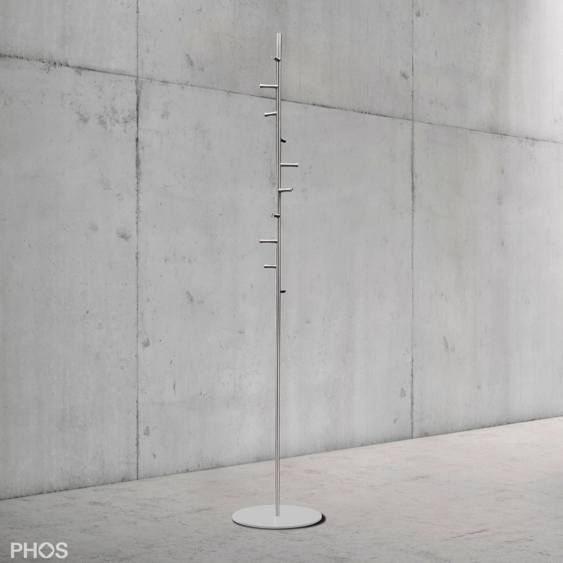 GSTH10F-B-BPW Вешалка для полотенец и вешалка для верхней одежды с 10 крючками, основание: белое PHOS 