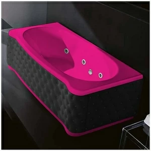 Ванна Gruppo treesse New Classic Young STD-V6747-SX-KC-R розовая с гидромассажем прямоугольная левая чёрная кожа
