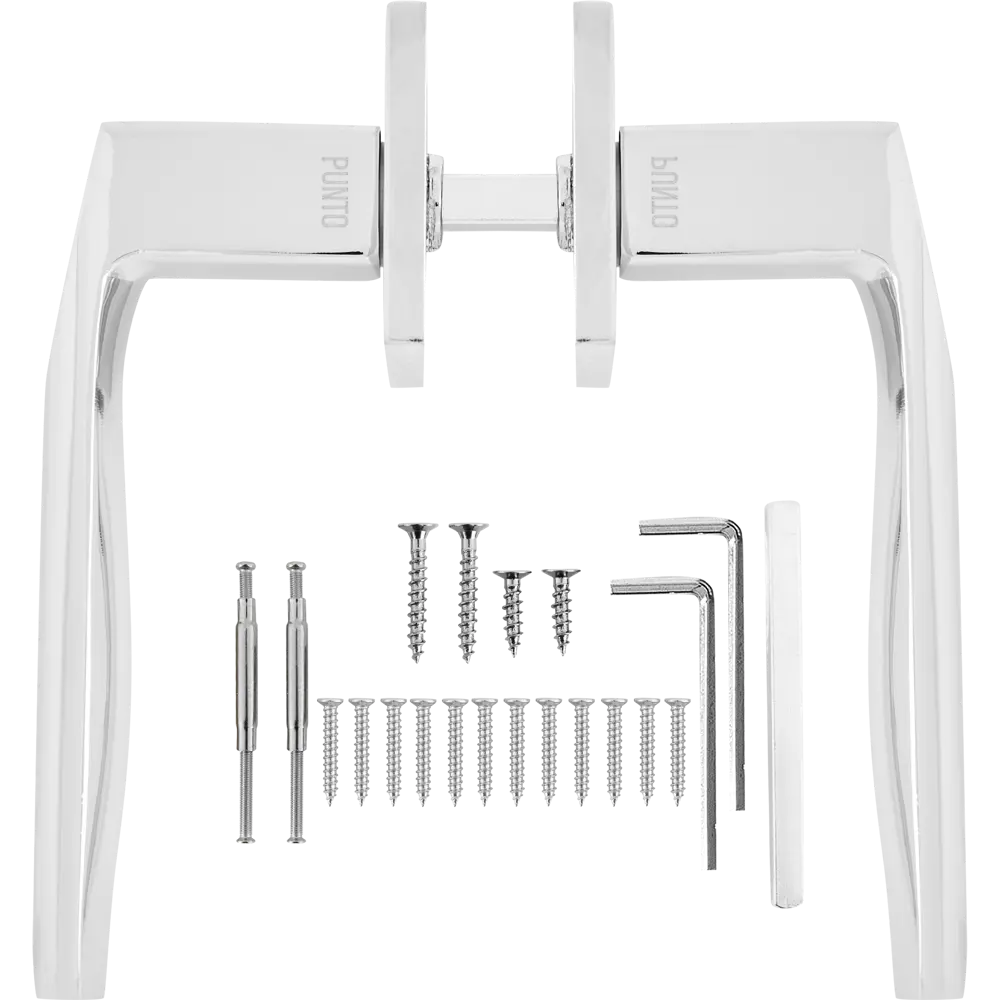 Дверные ручки Punto Cosmo с запиранием комплект цвет хром STLM-2039936 - Вид №1