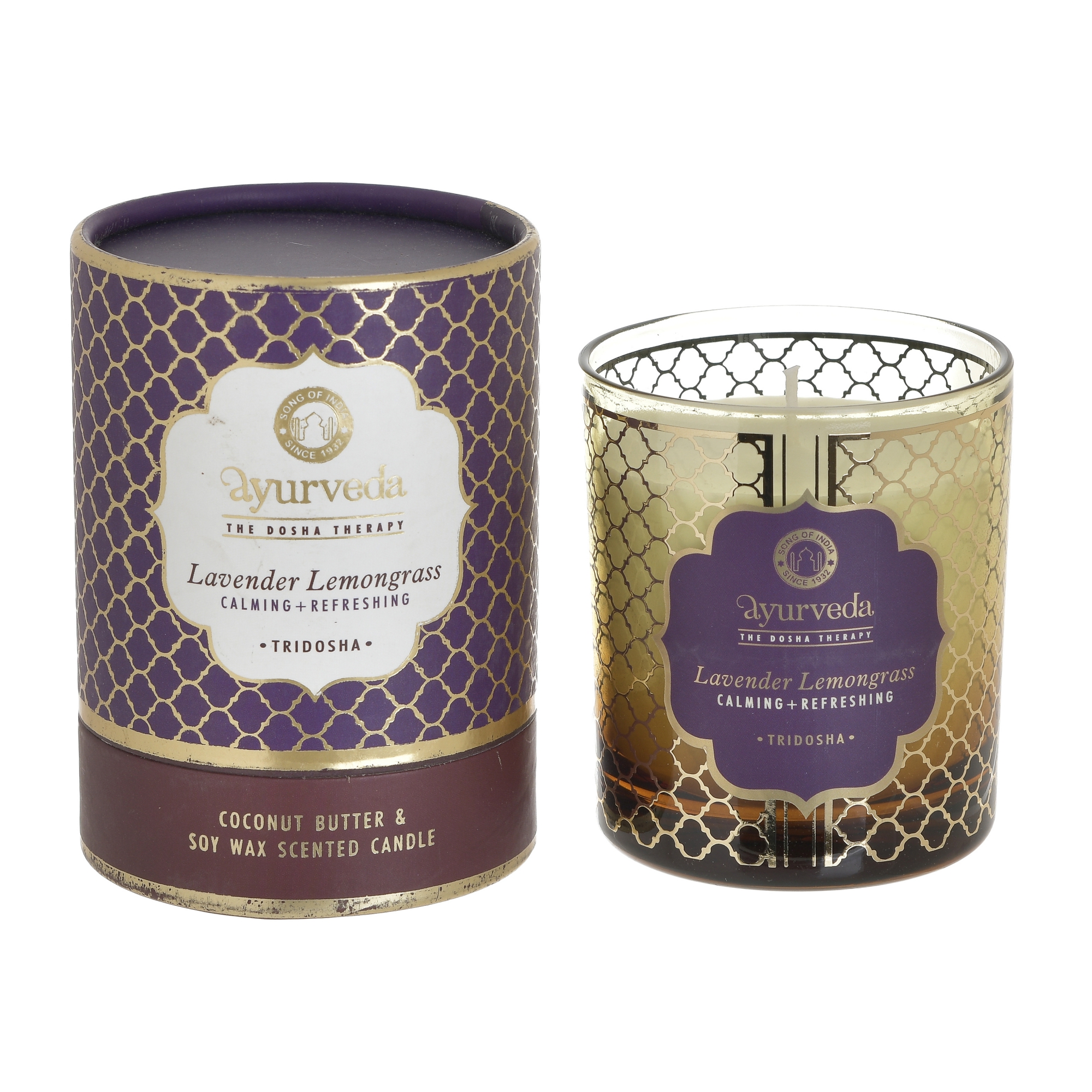 6880933.0003A ДЕКОР НАСТОЛЬНЫЙ - ПОДСВЕЧНИК СО СВЕЧОЙ LAVENDER&LEMONGRASS TO4ROOMS 