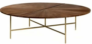 BassamFellows Круглый стол из нержавеющей стали и дерева Circular Cb-35