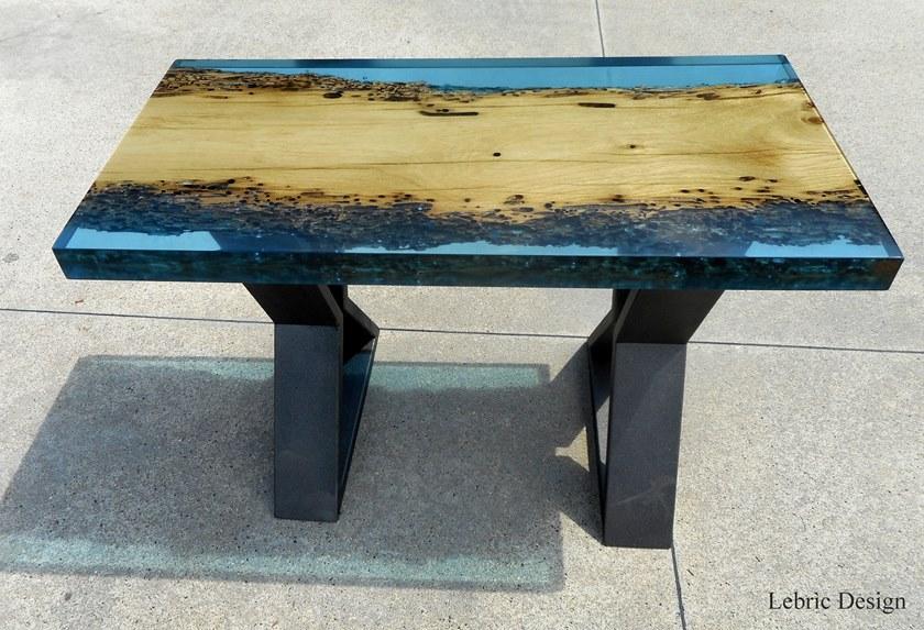 ANTICO TRENTINO Журнальный столик из дерева бриккола и смолы Lebrìc design - legno e resina sun-id-1380235 - Вид №2