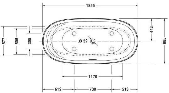 Duravit Отдельностоящая овальная ванна из дюрасолида Cape cod 700330 - Вид №7