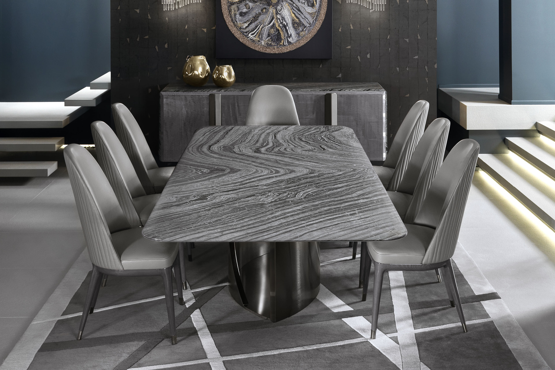 3982 Mirage прямоугольный стол с мраморной столешницей - giorgio collection - Вид №3
