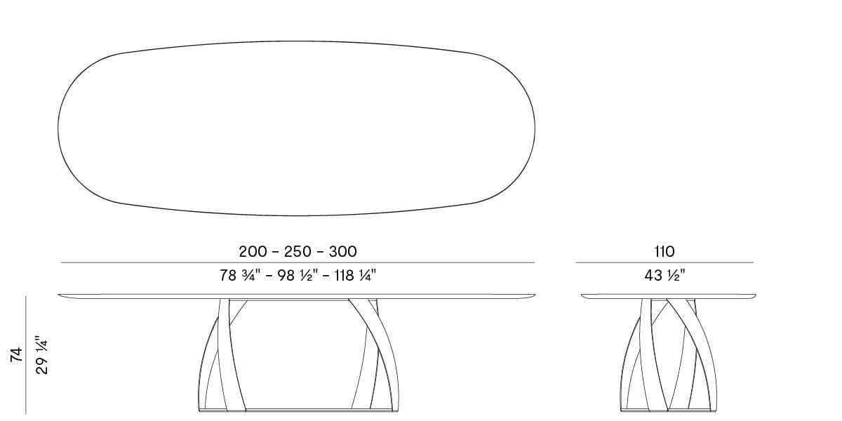 Овальный мраморный стол Potocco Bon Bon ARCH-00029174 - Вид №2