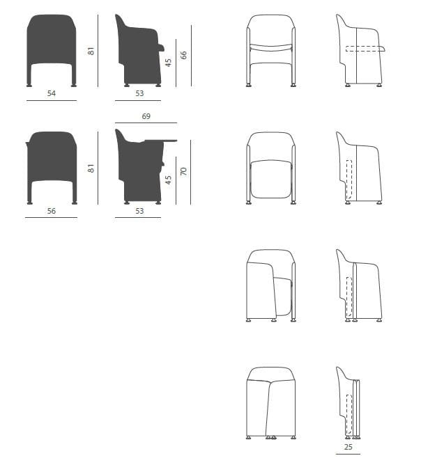 Складной тканевый стул для конференций с подлокотниками Kastel Key Meet ARCH-00052763 - Вид №5