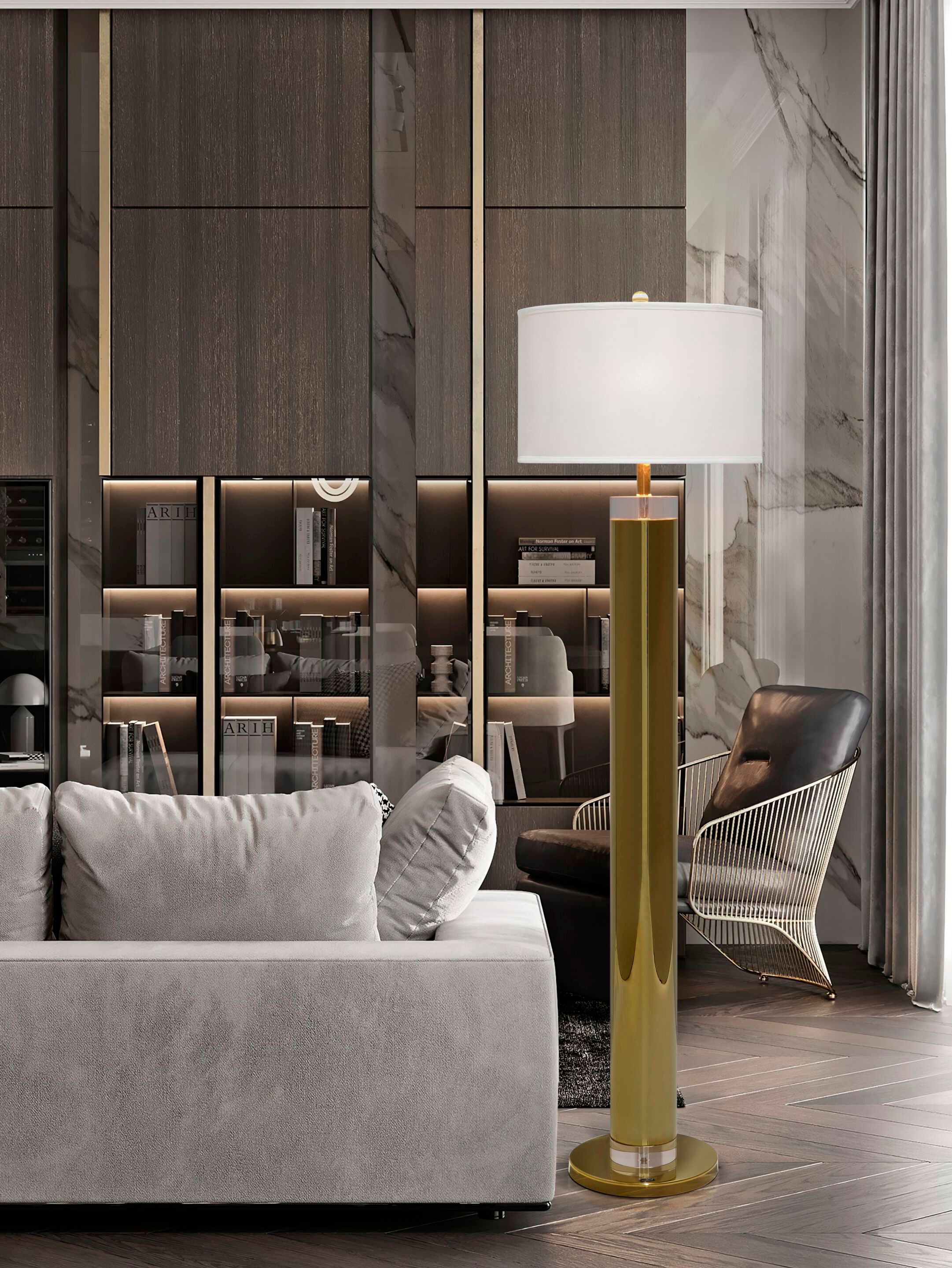 Напольная лампа из нержавеющей стали и хрусталя K-Lighting Metanira ARCH-00062019 - Вид №3