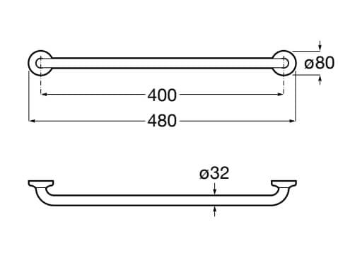 Металлическая U-образная ручка для ванной комнаты Roca COMFORT ARCH-00003106 - Вид №12