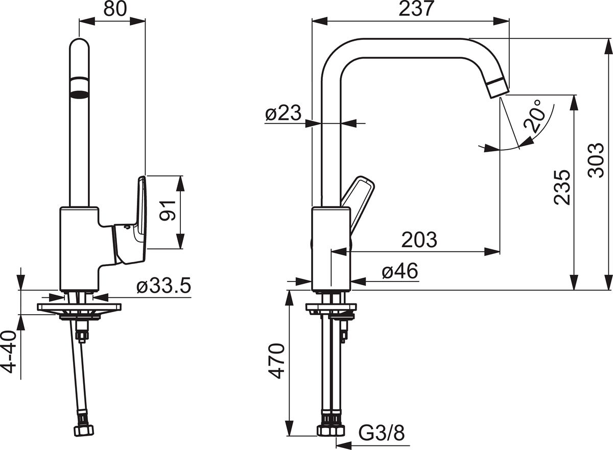 Oras 3931F Смеситель для кухни 3931F Saga Хром  - Вид №1