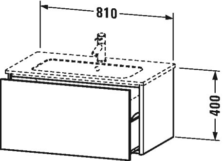 Тумбочка подвесная XSquare #XS4072 810 x 478 мм Duravit XS407204040 - Вид №1