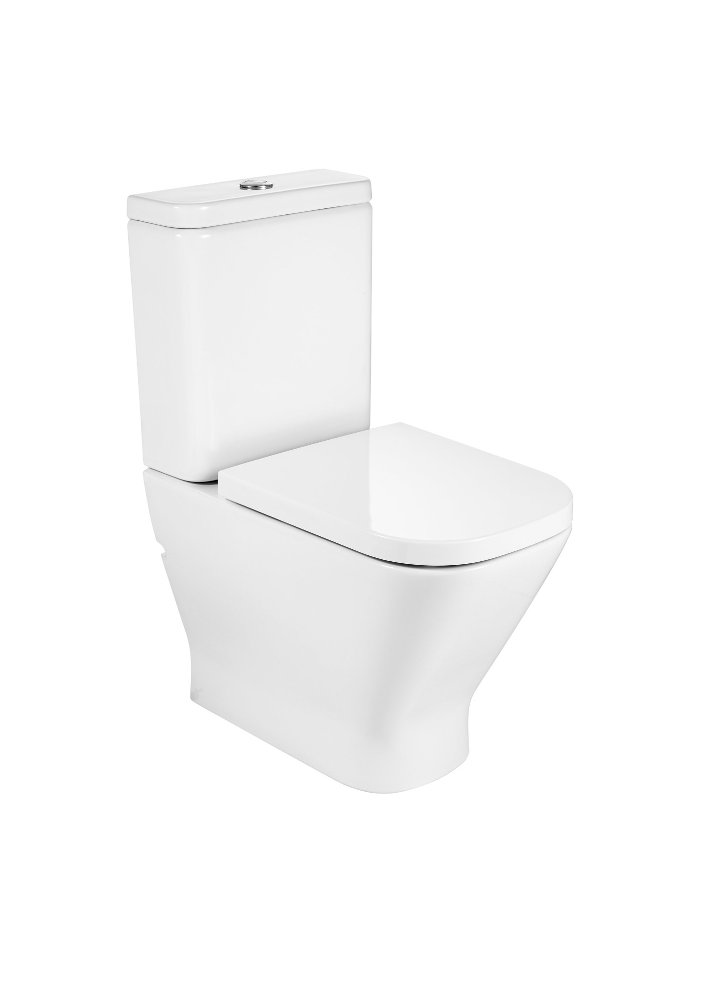 AZ42479000 SQUARE - Компактный настенный унитаз в сборе с двойным выпуском (включает чашу, бачок с нижним кормлением и мягкую крышку Supralit®) ROCA The Gap 