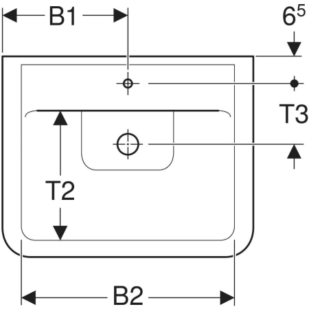 225161000 Накладная раковина Geberit Renova Plan Geberit  - Вид №2