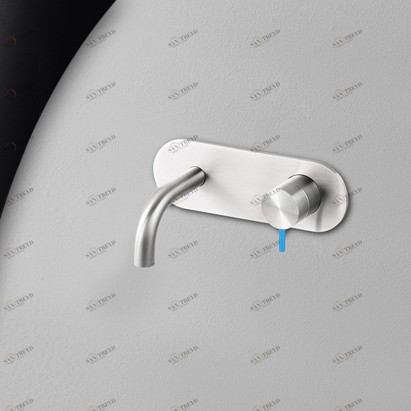 Смеситель для раковины сталь глянцевая с синей ручкой Toki Radomonte TKI20LCIL26