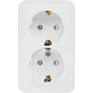 Розетка двойная накладная Schneider Electric Blanca с заземлением со шторками цвет белый 86720941 STLM-2005207