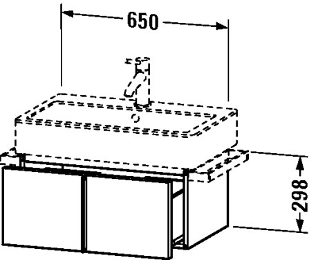 VE610502222 Vero Тумбочка подвесная Белый глянцевый декор Duravit - Вид №1