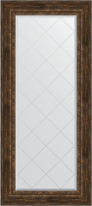 BY 4172 Зеркало с гравировкой в багетной раме - состаренное дерево с орнаментом 120 mm EVOFORM Exclusive-G