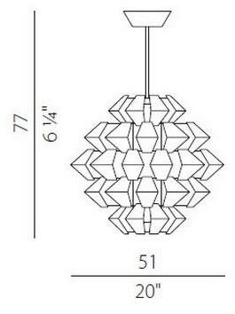 PANZERI Подвесной светильник из металла Agave L 3101 - Вид №5