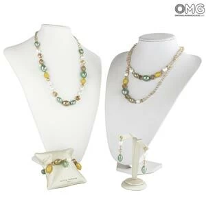 3953 ORIGINALMURANOGLASS Набор украшений Морской песок - Коллекция Antica Murrina - муранское стекло OMG  см