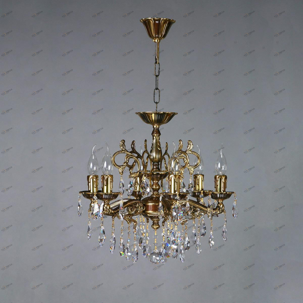 Подвесная люстра Ambiente Leon 2128/6 PB Tear Drop AMBIENTE ДИЗАЙНЕРСКИЕ, LEON 181528 Бронза 