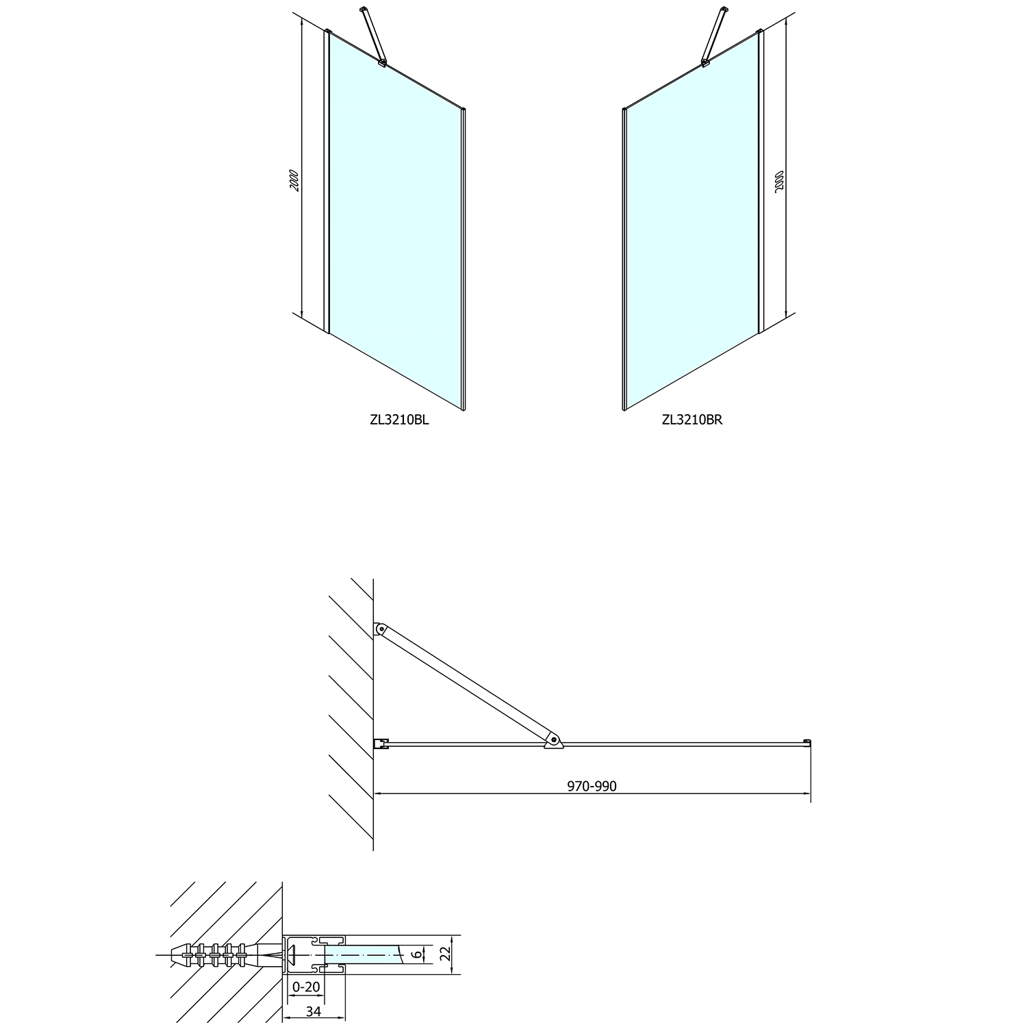 ZL3210B Polysan Ширмы для душа ZOOM LINE  - Вид №4