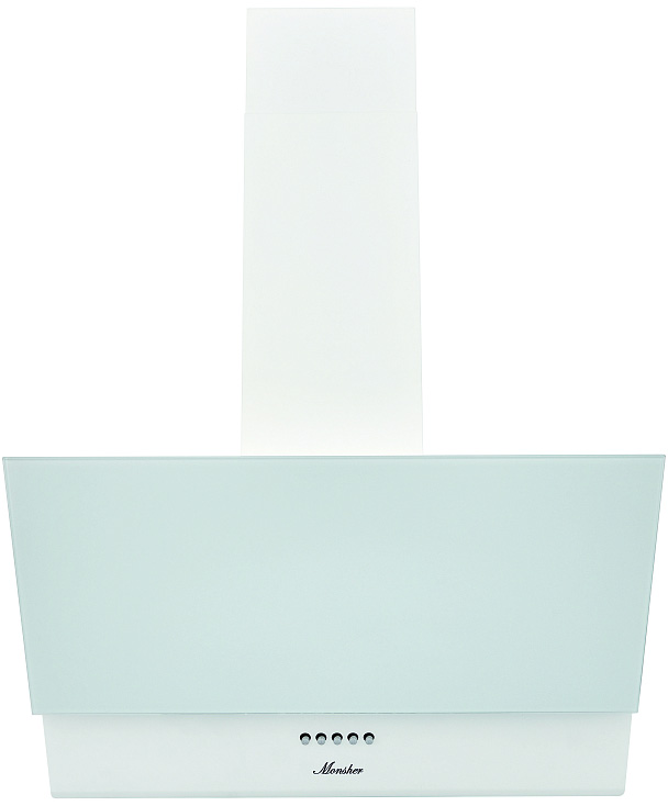 KVAZI 60 W Наклонная вытяжка, ширина 60 см, отвод/рециркуляция, 650 м3/час, механическое кнопочное управление, 3 скорости, светодиодное освещение 2*3 вт, металлические жироулавливающие фильтры, угольный фильтр (опция), 58 дб, цвет: белый Monsher Santreyd  - Вид №2