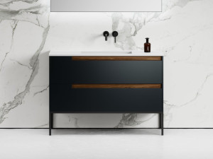 Деревянный напольный шкаф для умывальника с ящиками со встроенной раковиной