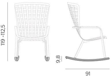 Nardi Садовое кресло-качалка из стеклопластика и полипропилена Folio sun-id-1473950 - Вид №11