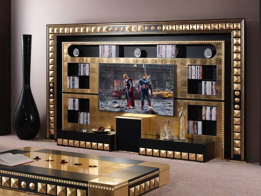 Vismara Design Оборудованная лакированная стена с тумбой под телевизор Classic sun-id-1379132 - Вид №1