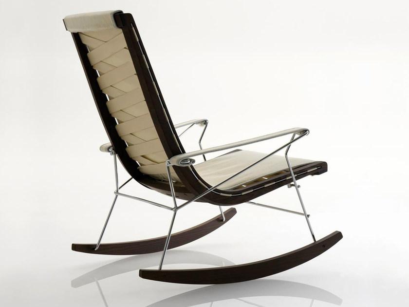 B&B Italia Кресло-качалка в коже с подлокотниками J.j sun-id-1440506 - Вид №1