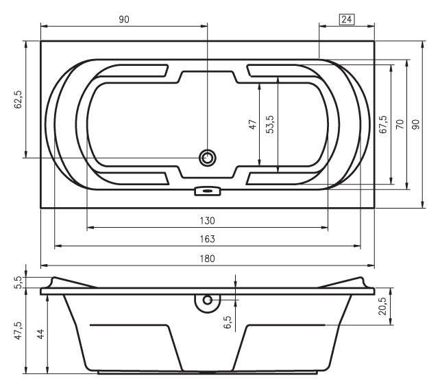 BA1300500000000 Ванна Riho Montreal Santreyd - Вид №1