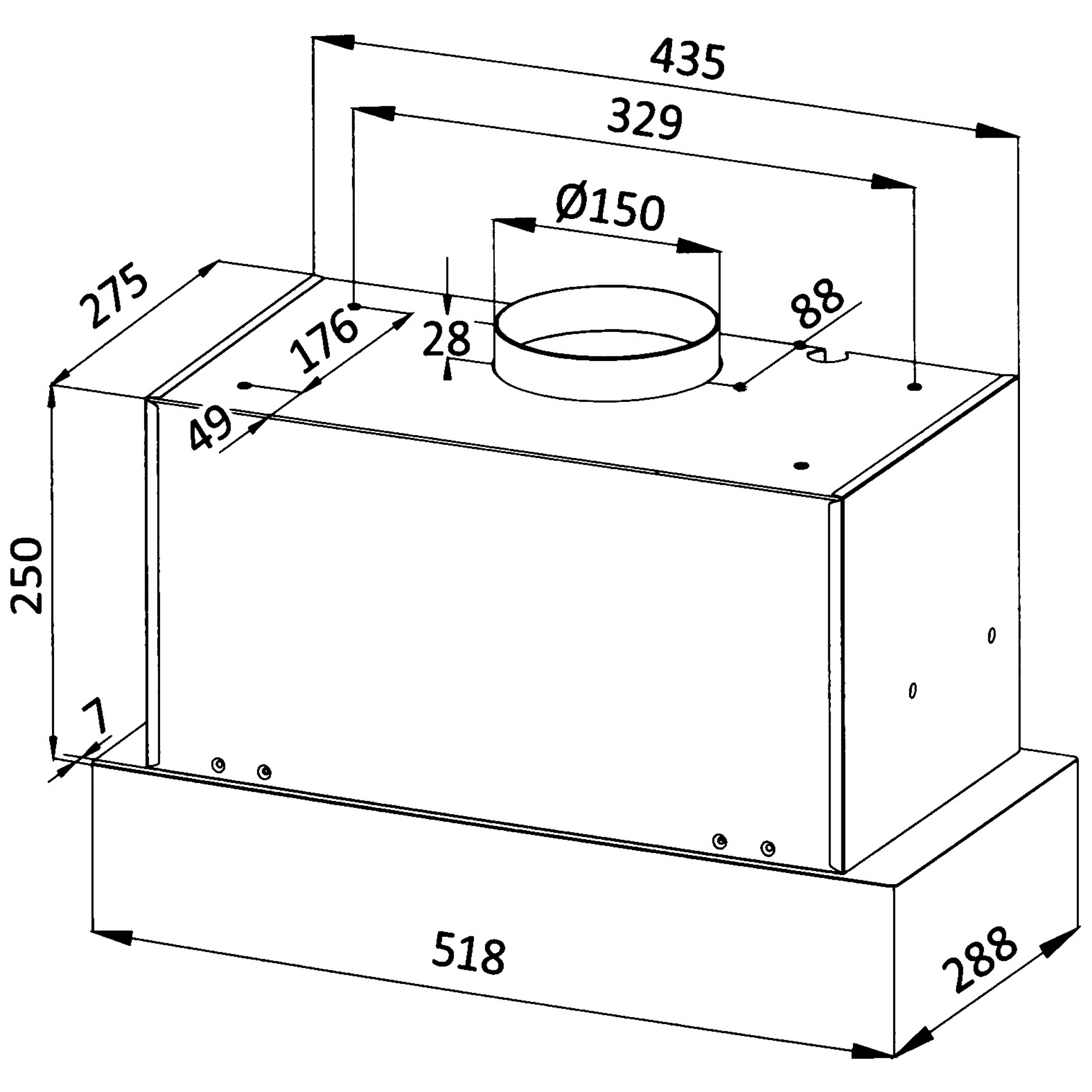 9152672 Вытяжка полновстраиваемая DEXP BH52-FN0 черный STDN-0033336 - Вид №8