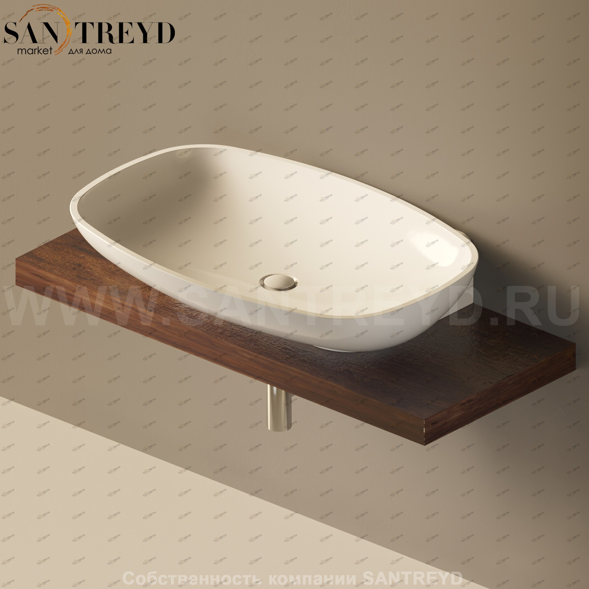 Flaminia SOLID Столешница от 120 до 200 см темное дерево SL8082.WR Ceramica Flaminia SL8082WR