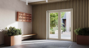 Алюминиевая теплоизоляционная входная дверь со стеклянными панелями