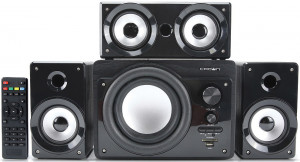 CMBS-390 Акустическая система 3.1 (мдф, bluetooth, 15w+8w*3=39w; приёмник fm; картридер; интерфейс usb; ir пульт, дополнительная фронтальная колонка) Crown