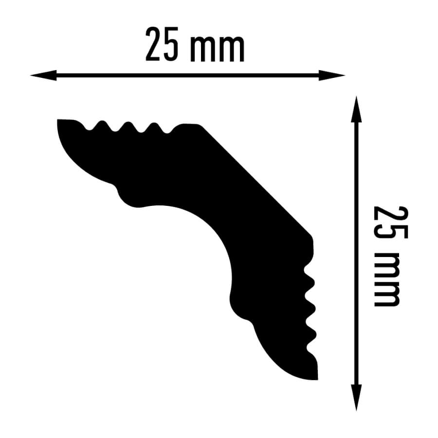 Плинтус потолочный Плинтэкс E 25/25 (186 шт) Е - Вид №1
