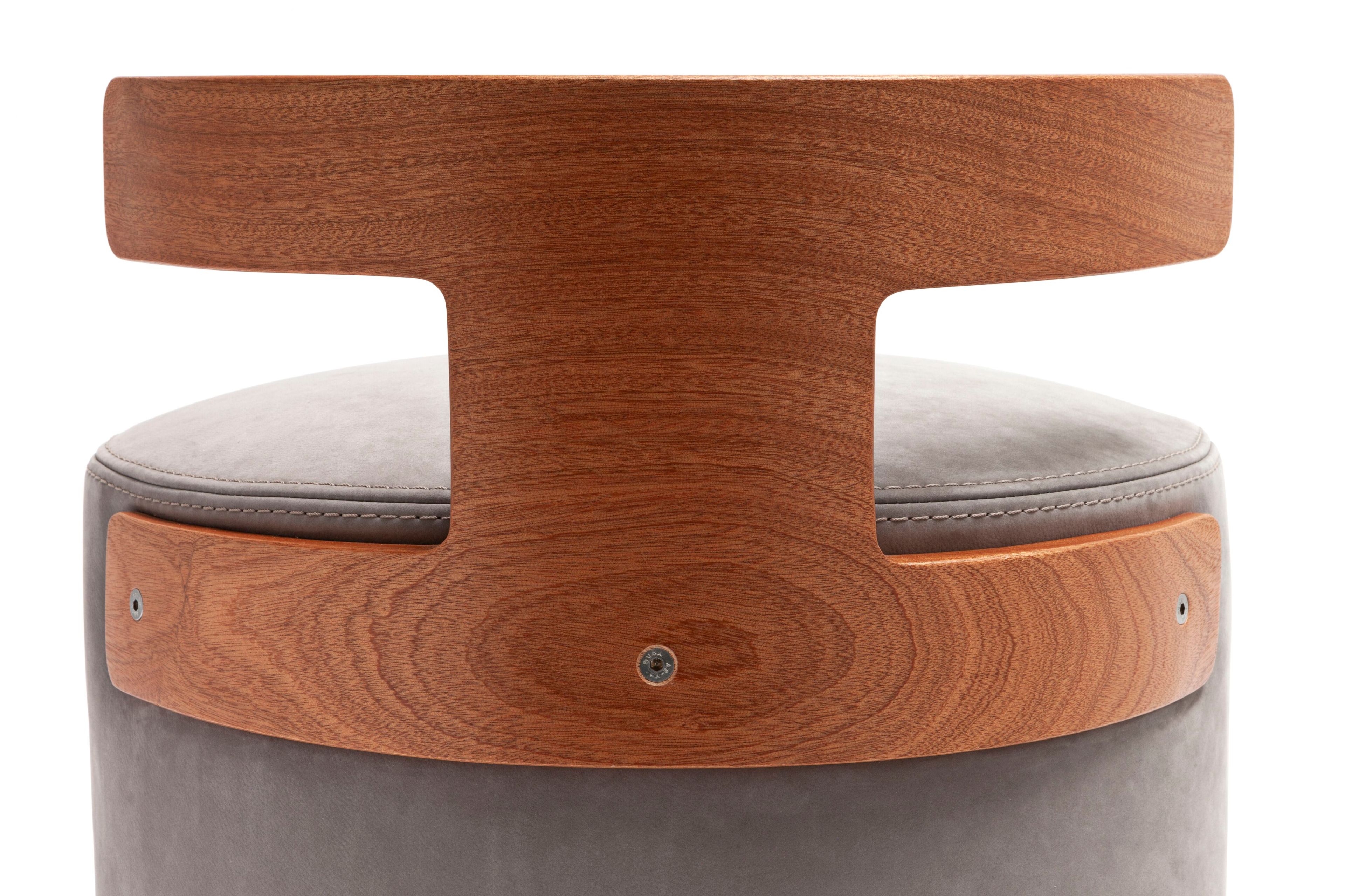 Круглый кожаный садовый пуфик Exteta Levante ARCH-00056123 - Вид №8