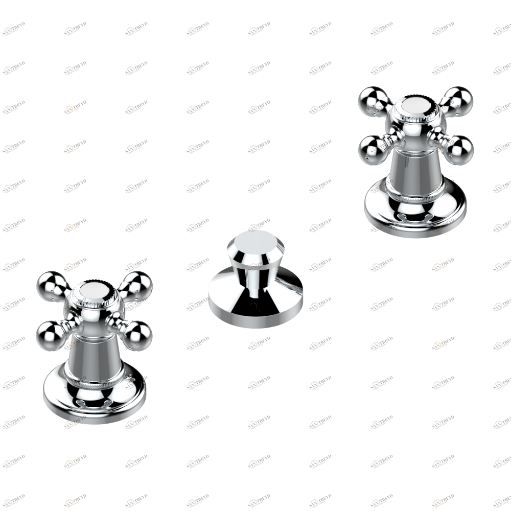 G08-200 Смеситель для биде на 3 отверстия для наполнения через борт с донным клапаном Thg-paris Pompadour Хром G08 200 A02 CAT.A