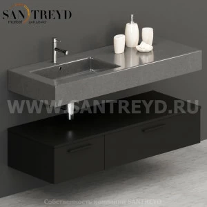T13552AR2 Столешницы для использования в сочетании с тумбами и открытыми тумбами 135 см черная Globo ARREDO WOOD Италия