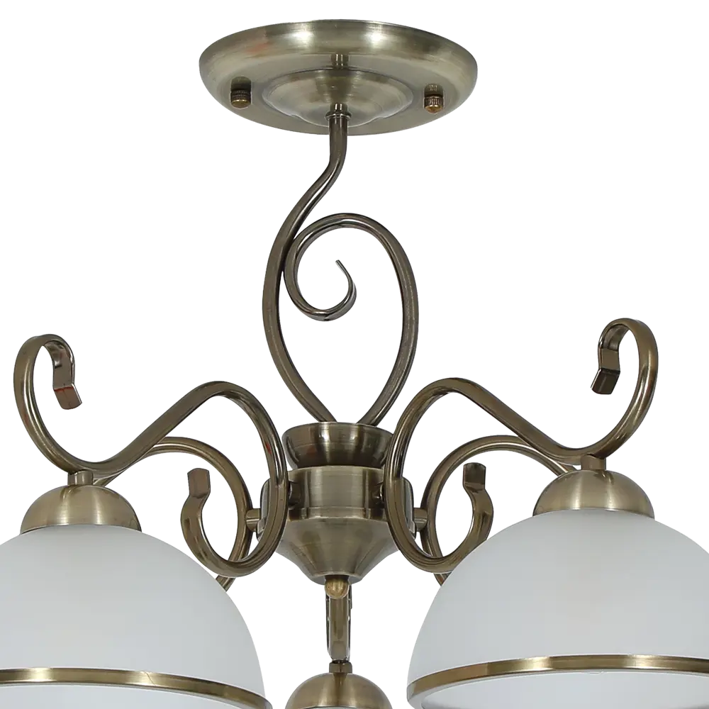 Люстра на штанге Palatino 5 ламп 20 м² цвет бронза SCHAFFNER STLM-2024884 - Вид №4