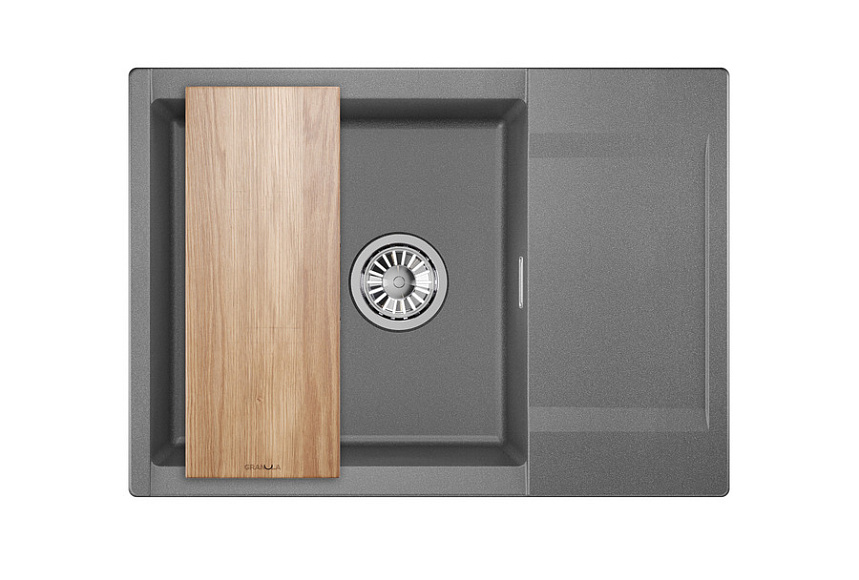ES-7003, ГРАФИТ, кухонная мойка, кварц, ESTETICA GRANULA 7003-ST247 - Вид №3