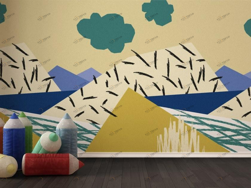 Baboon Моющиеся обои для детей Pattern sun-id-1474016