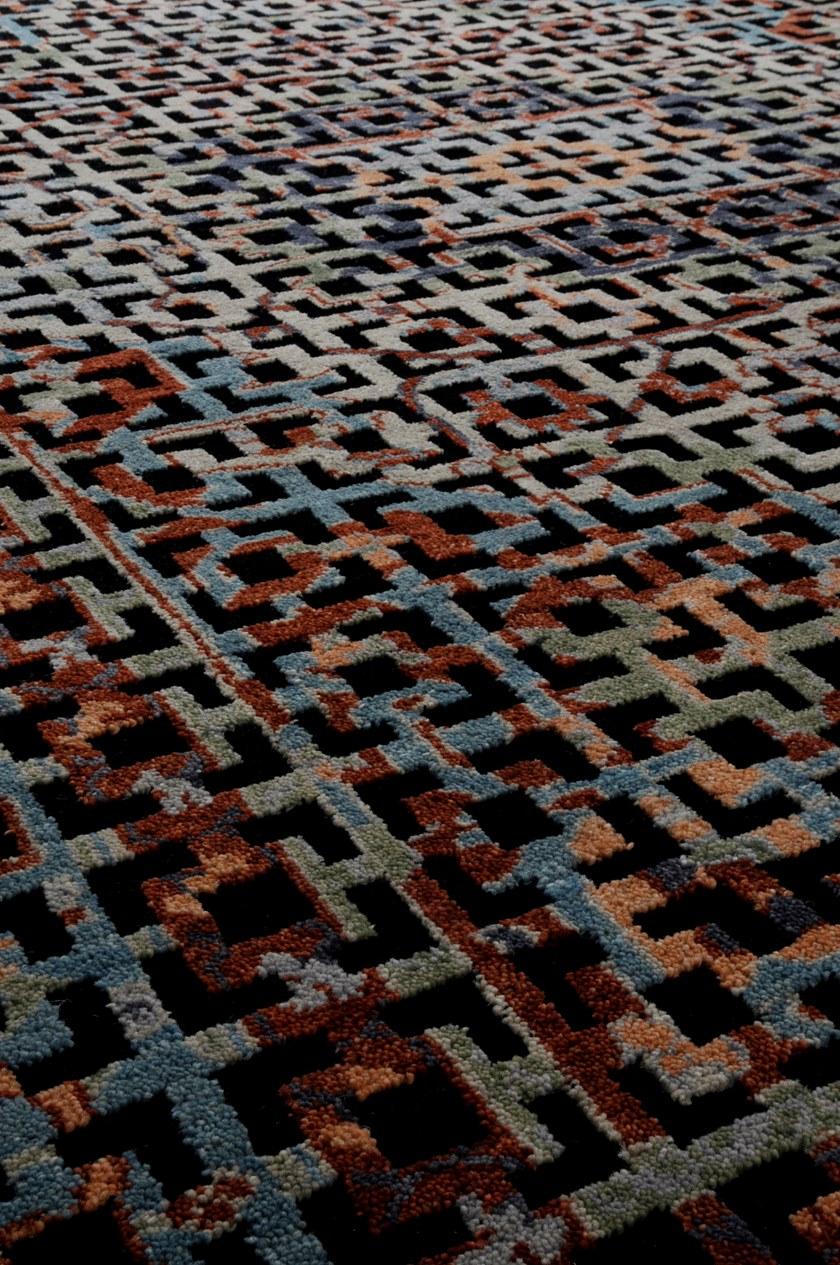 I + I Коврик из шерсти и хлопка с геометрическими мотивами  C 67f  - Вид №4