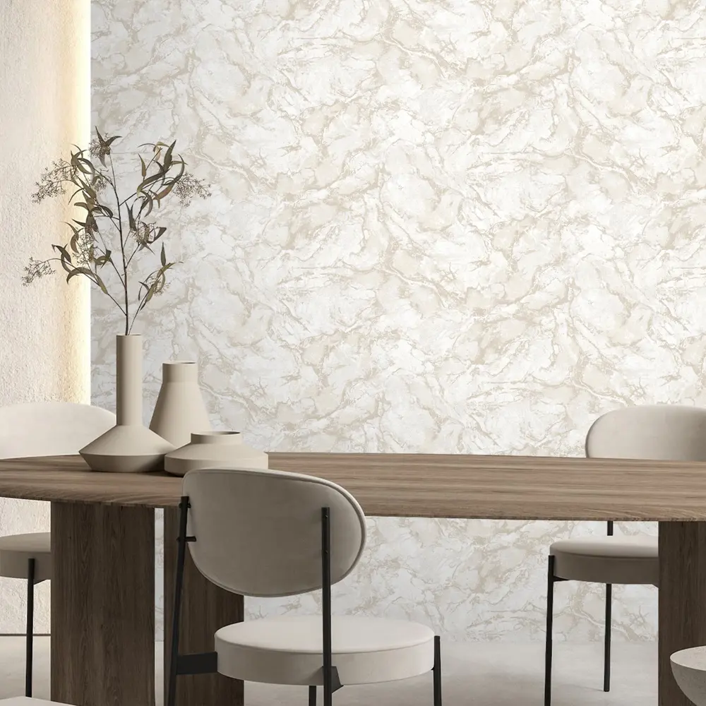 Флизелиновые обои Erismann Mramor экрю с рельефным абстрактным рисунком 89413686 STLM-1575391 - Вид №4