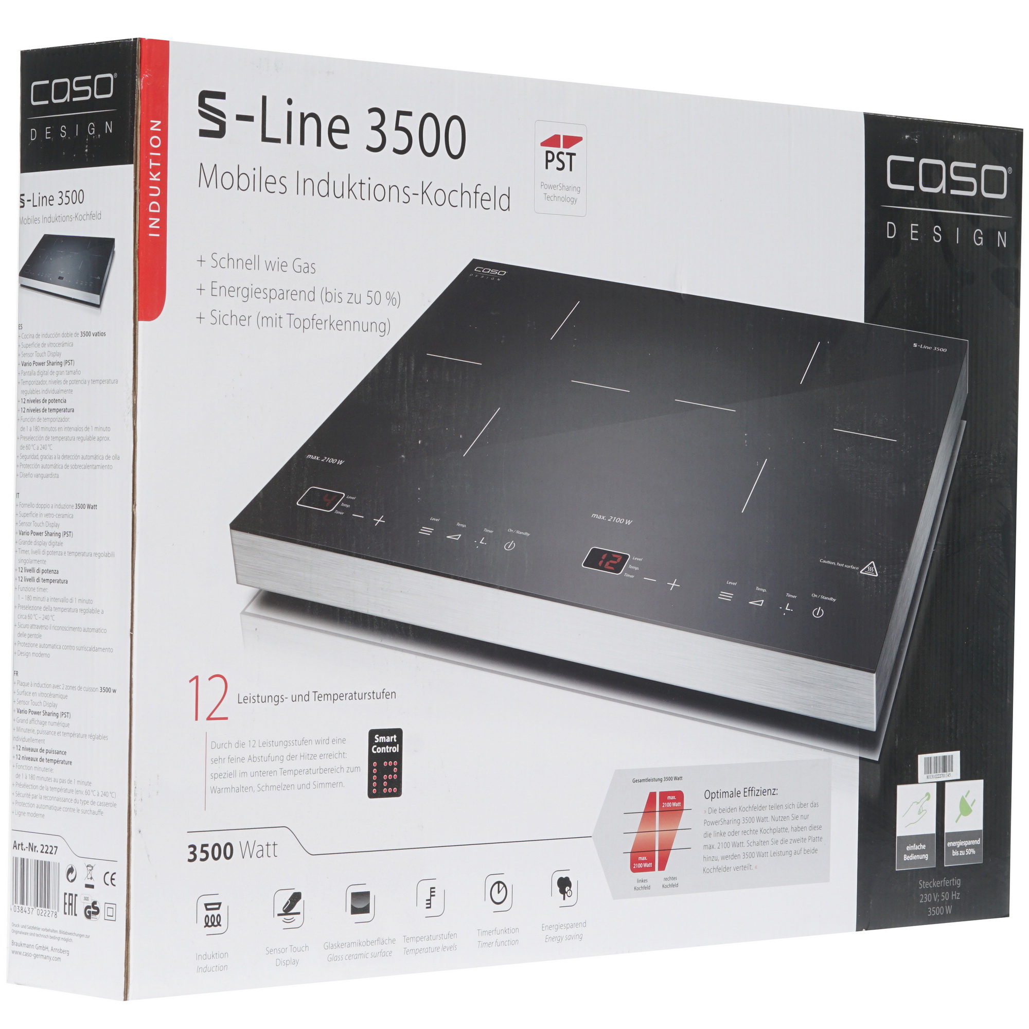 8117093 Плита компактная электрическая CASO Slim Line 3500 черный STDN-0033898 - Вид №5