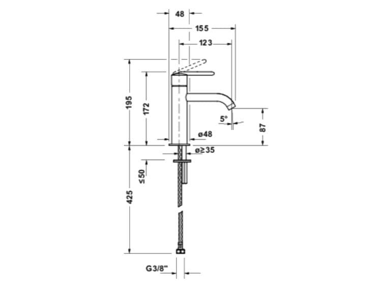 Однорычажный смеситель для раковины из нержавеющей стали Duravit Balcoon ARCH-00125124 - Вид №2