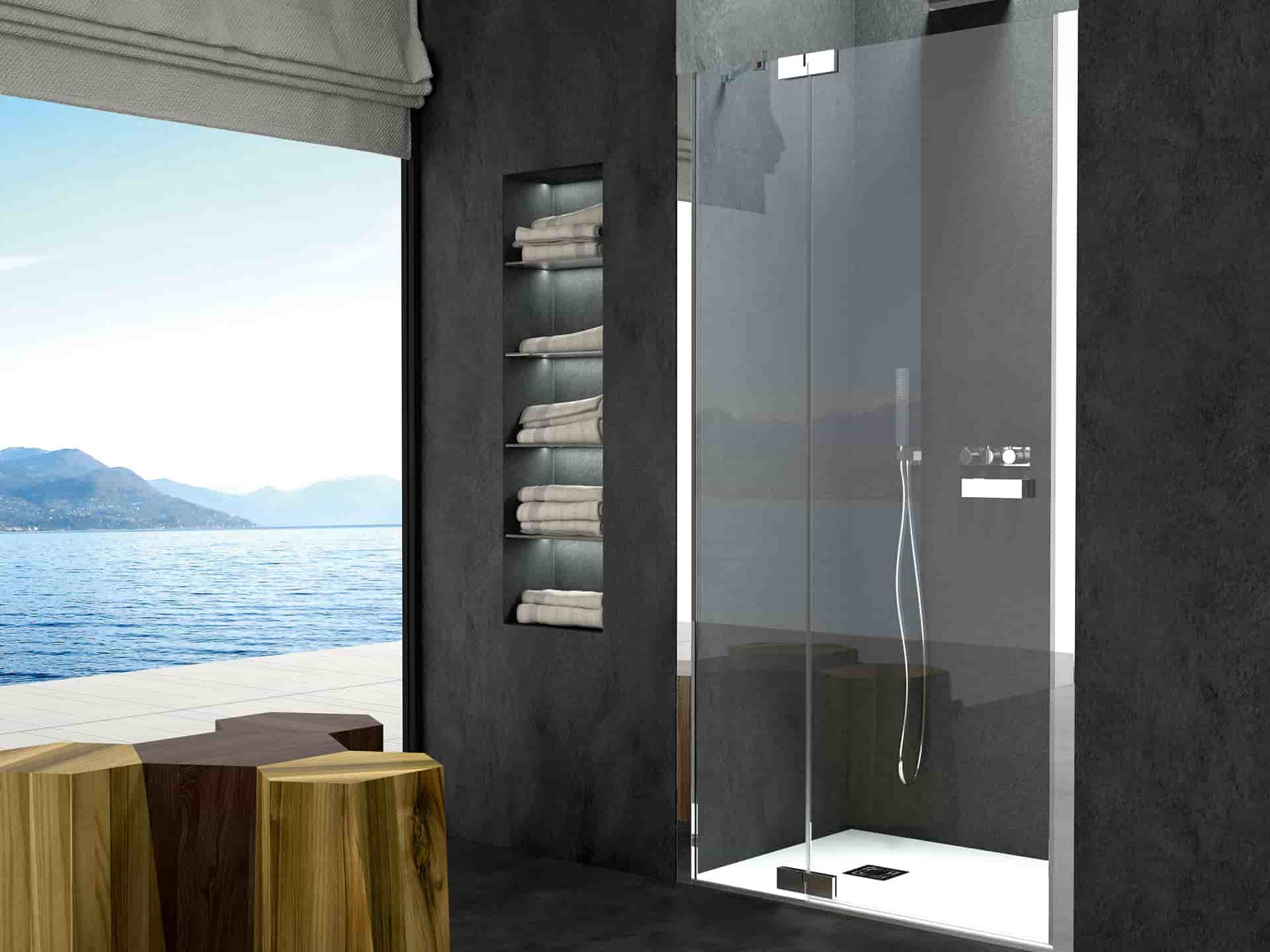 Алюминиевая и стеклянная душевая кабина с распашной дверью CSA Box Doccia Сара ARCH-00013816