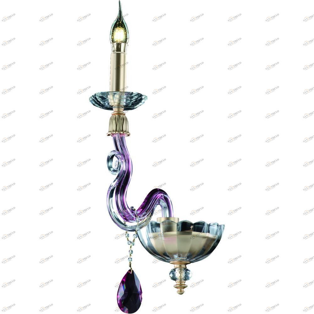 Бра Divinare Carl 5124/14 AP-1 DIVINARE СВЕЧА 078855 Прозрачный;розовый 