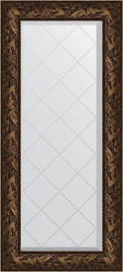 BY 4072 Зеркало с гравировкой в багетной раме - византия бронза 99 mm EVOFORM Exclusive-G